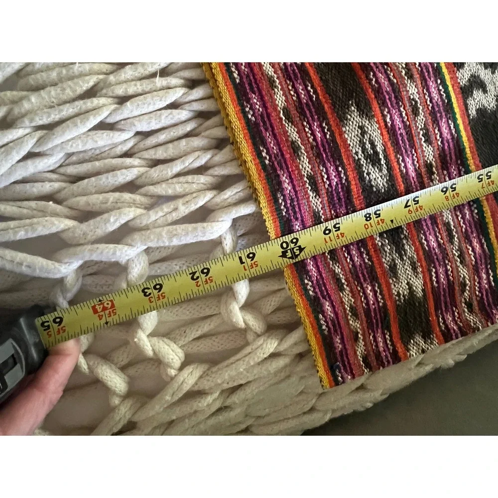 Timor Ikat Hand Woven Bed Runner SpreadTextile  Cotton 21x61 Boho Decor